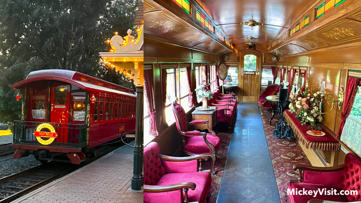 Lilly Belle train car interior and exterior Disneyland