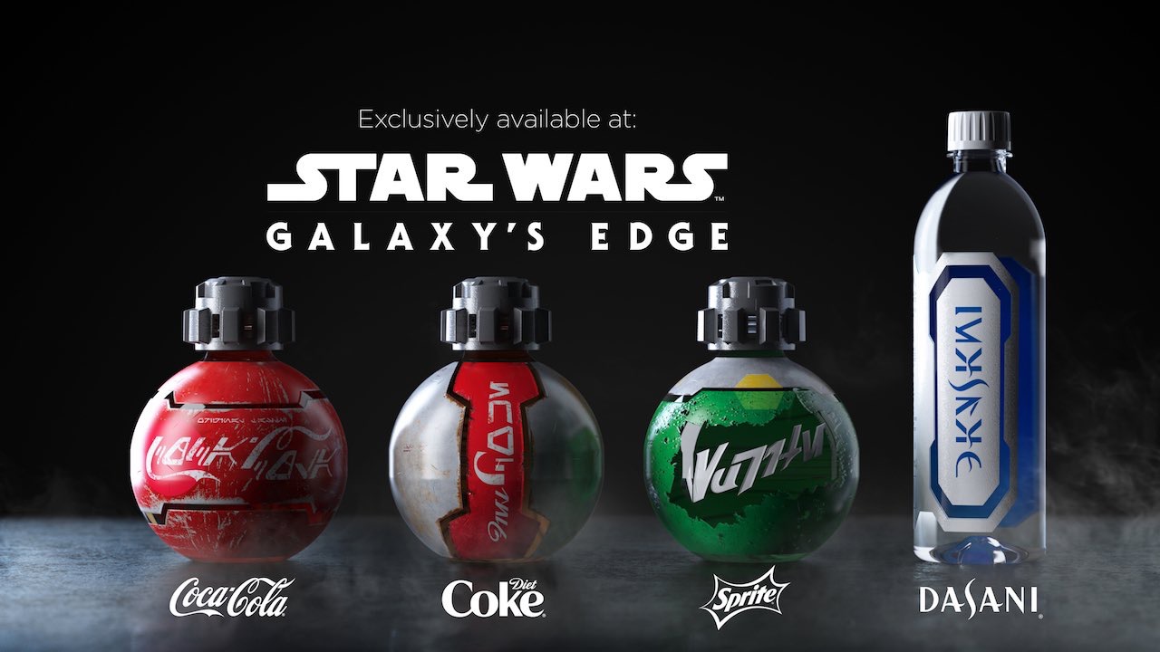 Star Wars Galaxy's Edge coca cola bottles