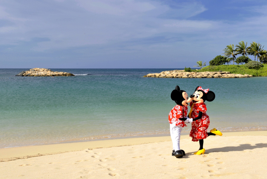 Mickey and Minnie on the beach