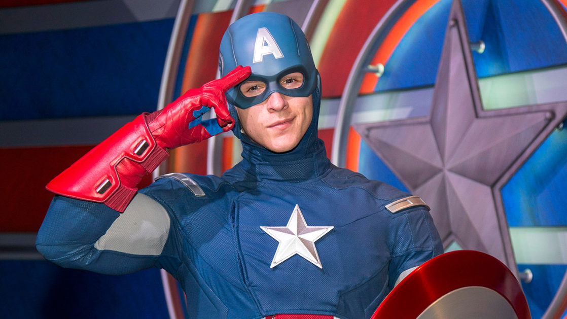 Captain America doing the salute disney world discounts