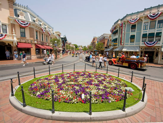 International Disneyland visitors: Main street USA view from the castle 