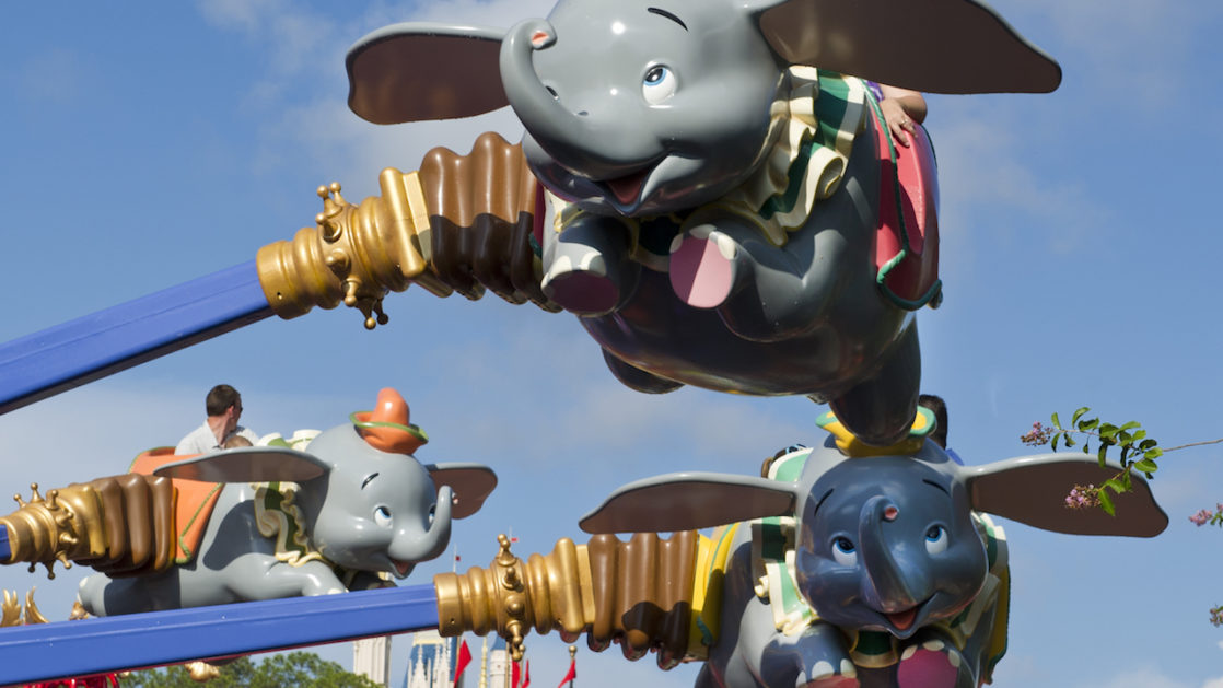 Dumbo ride in the air