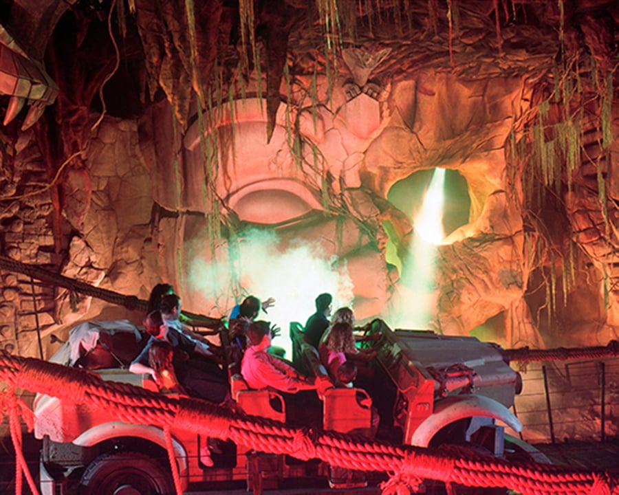 Indiana Jones car on the bridge in the temple