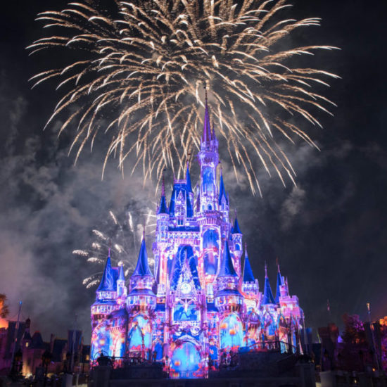 fireworks over Cinderella's castle