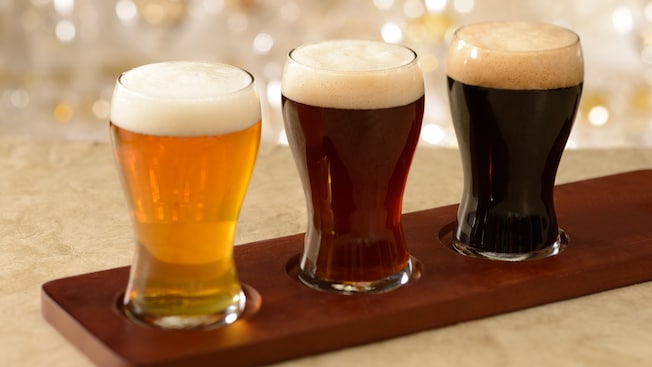 Alcohol at California Adventure: Flight of three types of beer