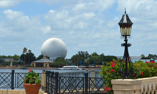 Epcot seen in the daytime across the river
