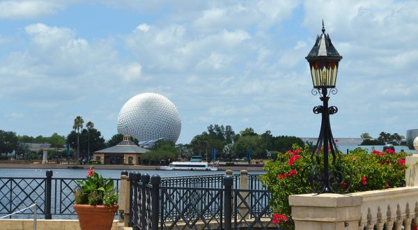 Epcot seen in the daytime across the river