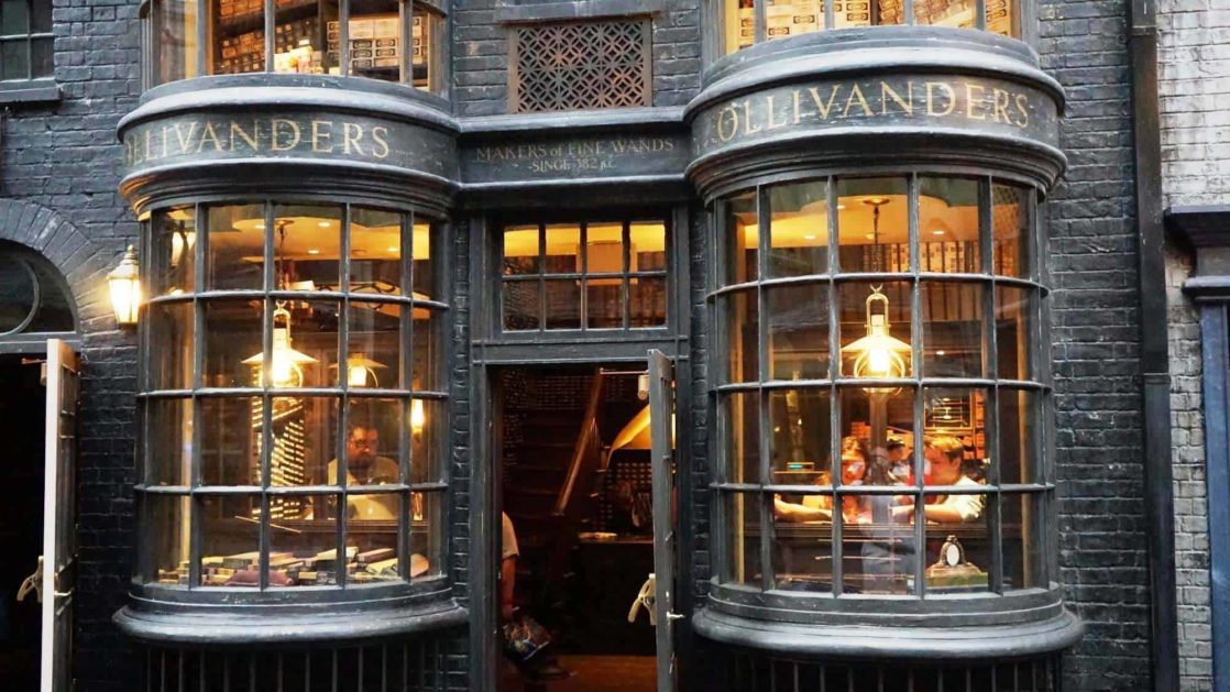 Ollivander's shop sign in Wizarding World of Harry Potter