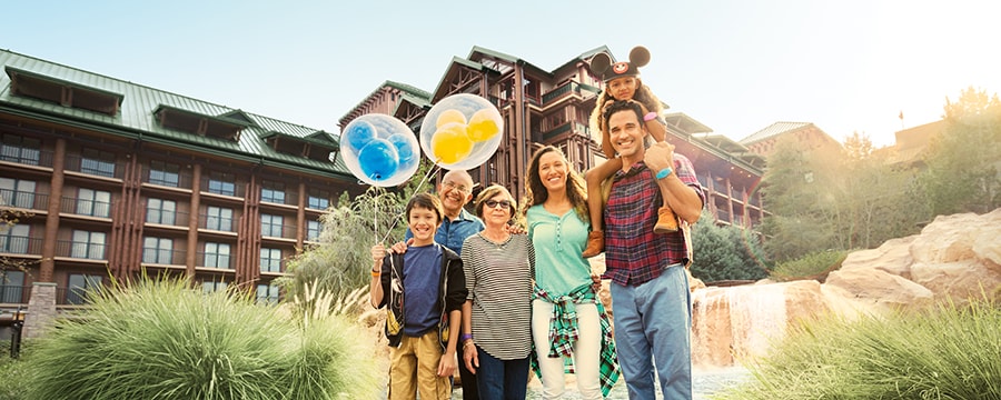 Disney Vacation Club (DVC) family with balloons
