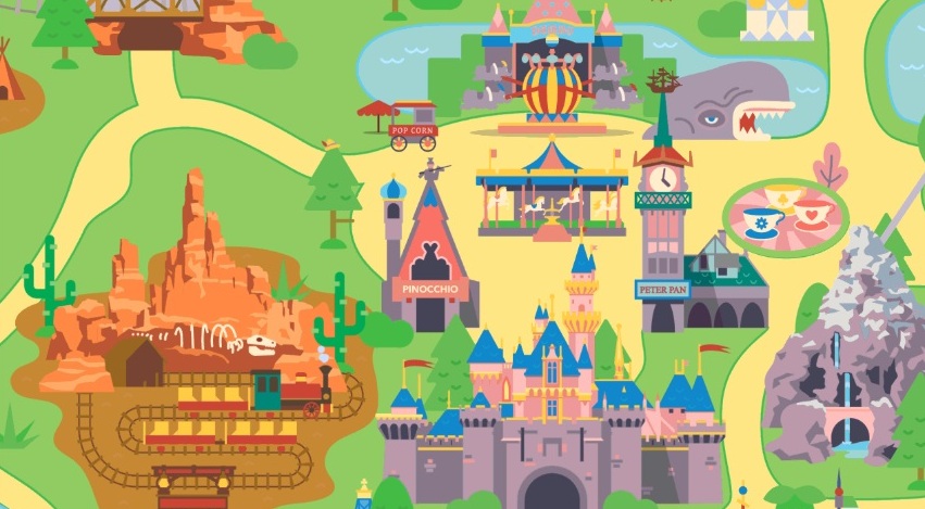 Map of the parks with Disney Play App