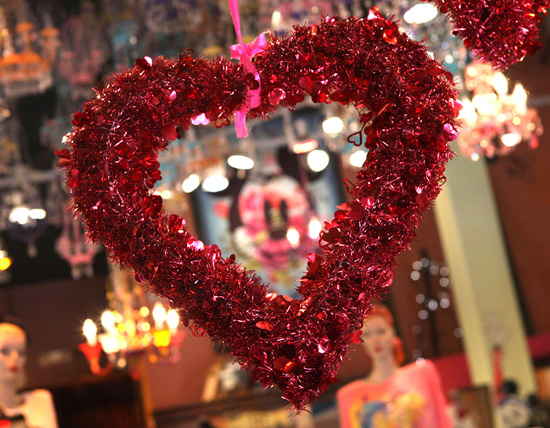 Valentines Day wreath in Disneyland
