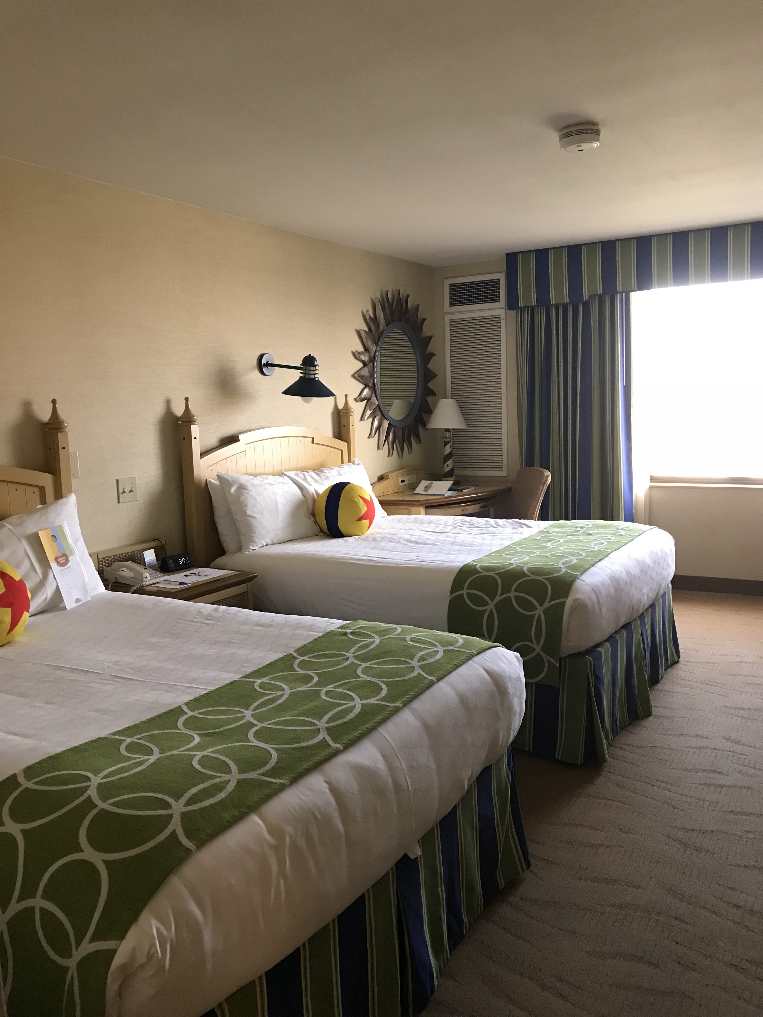 Hotel room beds at a Walt Disney World hotel 