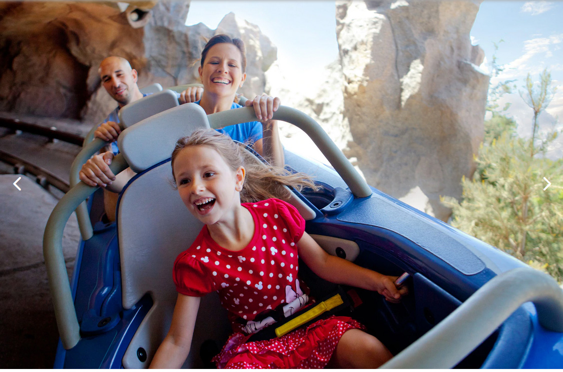 Family riding the Matterhorn at Disneyland