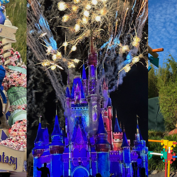 Disney World parade and castle at Magic Kingdom, Toy Story Land in Hollywood Studios