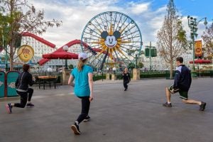 morning walking in disney california adventure