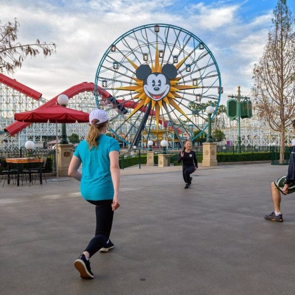 morning walking in disney california adventure