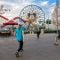 morning walking in disney california adventure