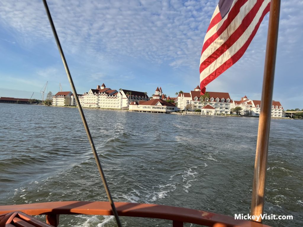 grand floridian at disney world from boat