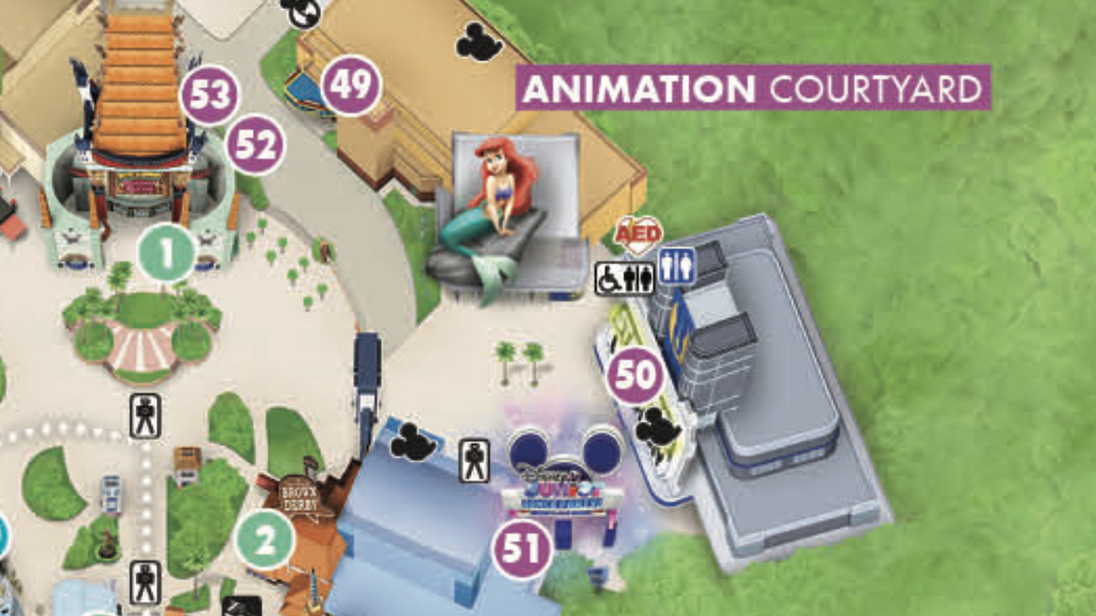 Disney's Hollywood Studios map Animation Courtyard