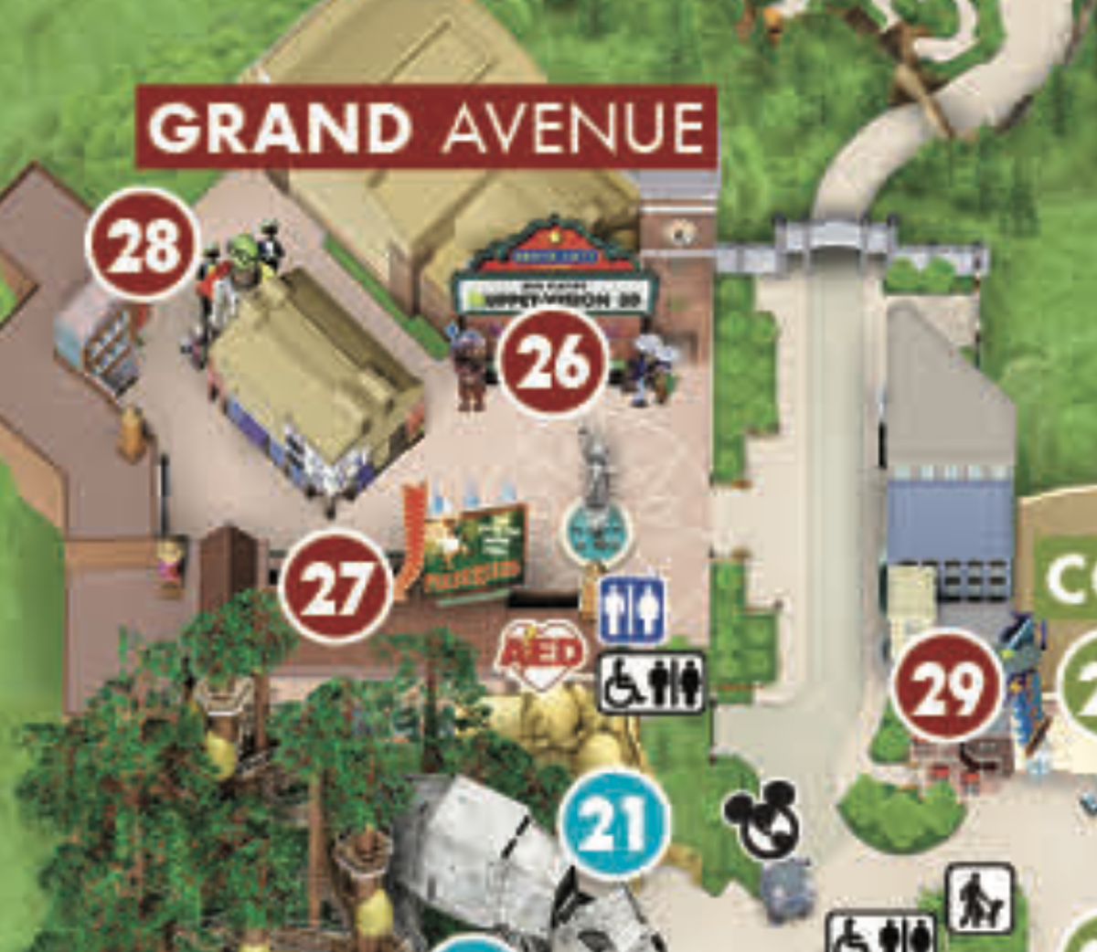 Disney's Hollywood Studios map Grand Avenue