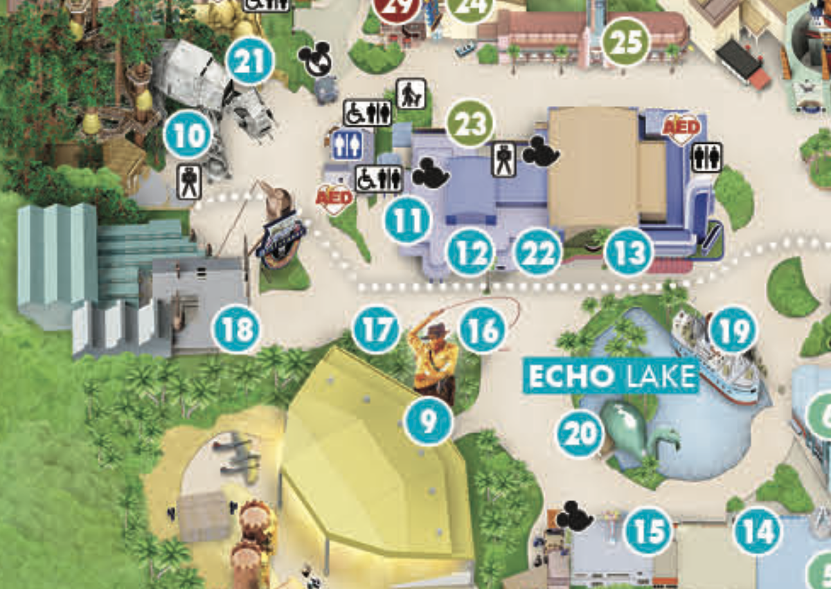 Disney's Hollywood Studios map Echo Lake