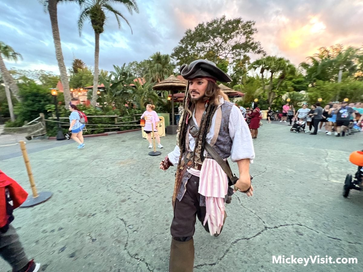 jack sparrow walking in adventureland