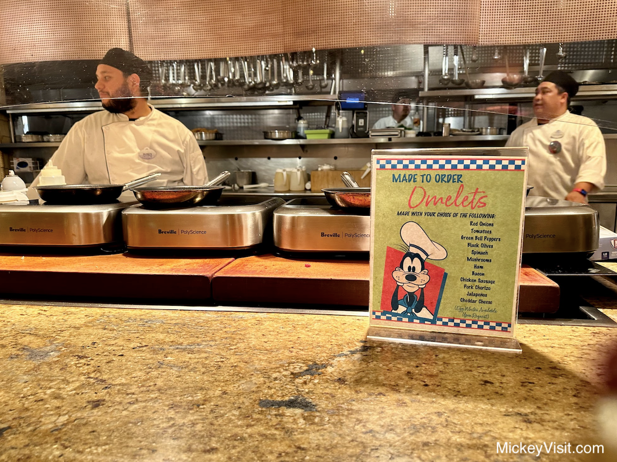 Goofy's Kitchen omelet station