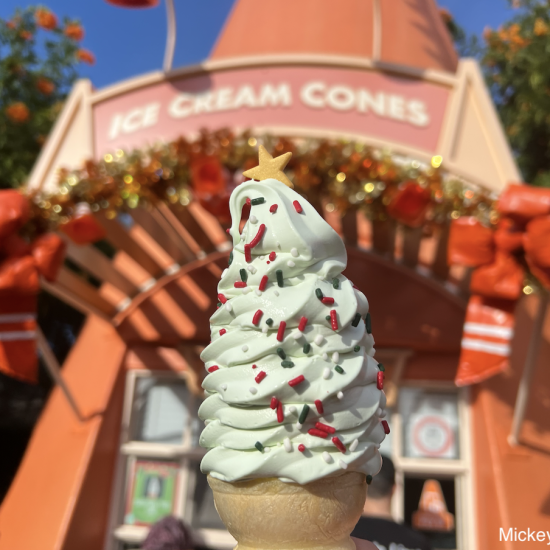 Disneyland Christmas foods review ice cream cone