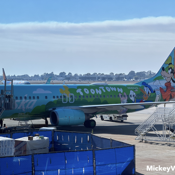 disneyland-themed airplane at john wayne orange county airport