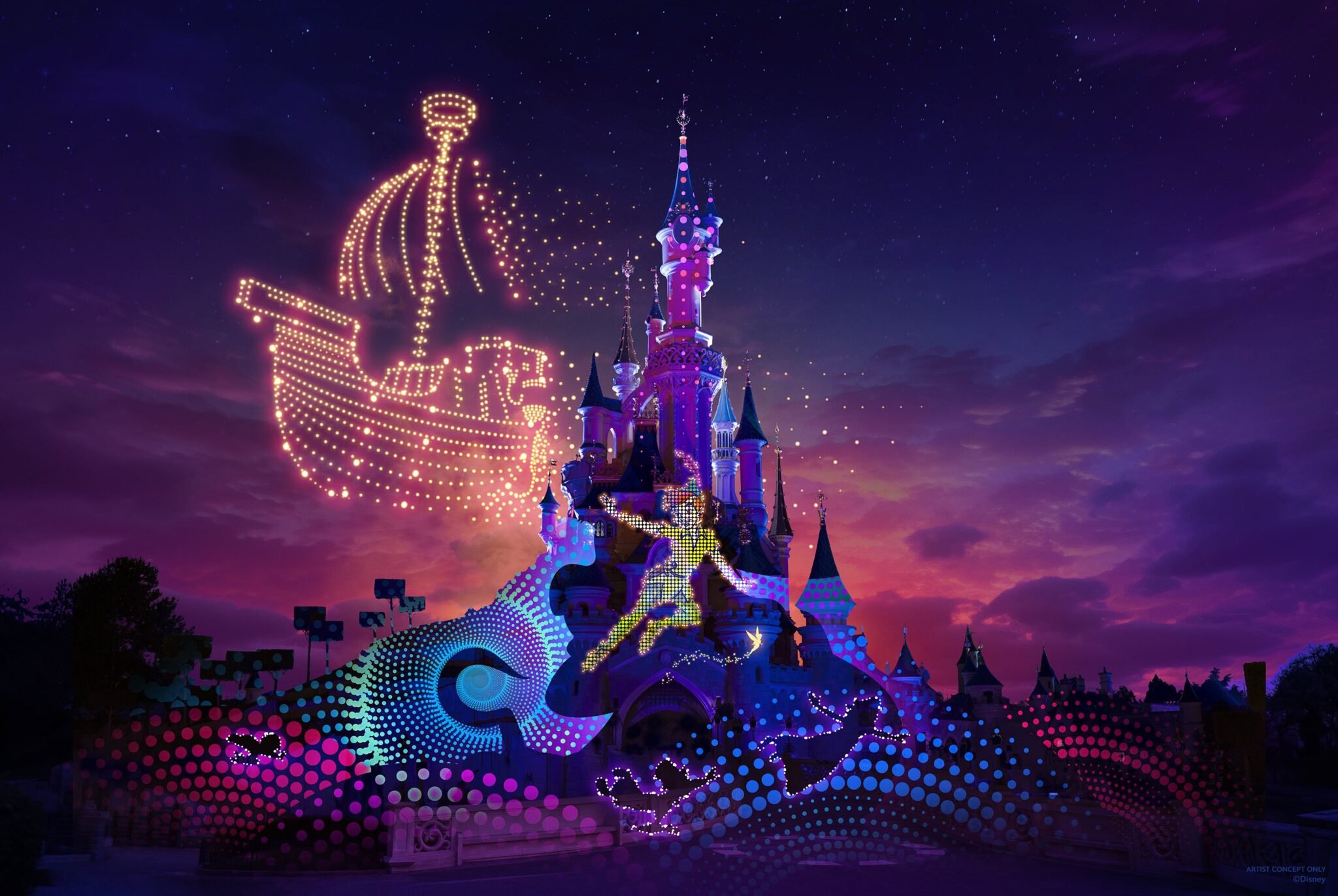 peter pan scene drone show
