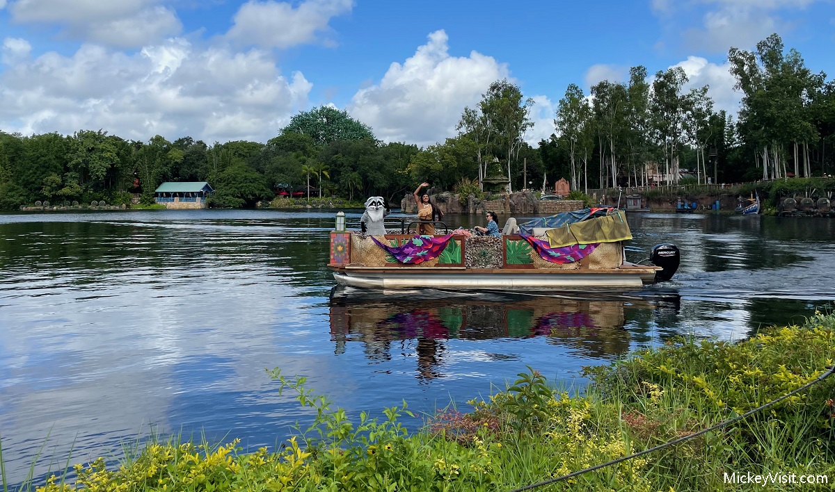 Boat with characters at Animal Kingdom