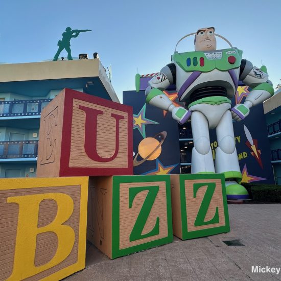 Buzz Lightyear figure at All Star Movies hotel