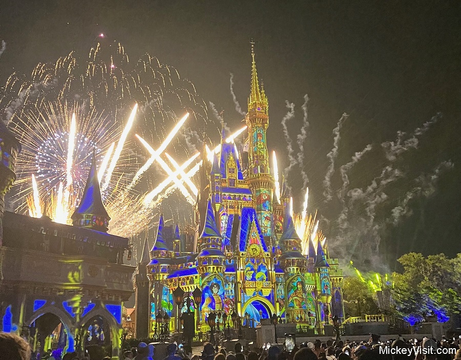 Castle fireworks show at Disney World