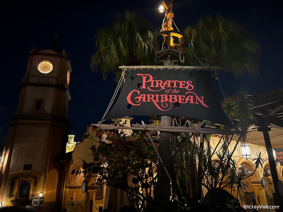 Pirates of the Caribbean ride at night