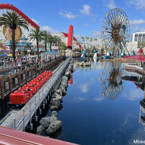 pixar pier incredicoaster taking off at disneyland resort
