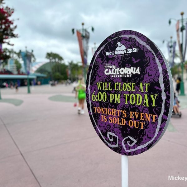 Oogie Boogie Bash sold out sign