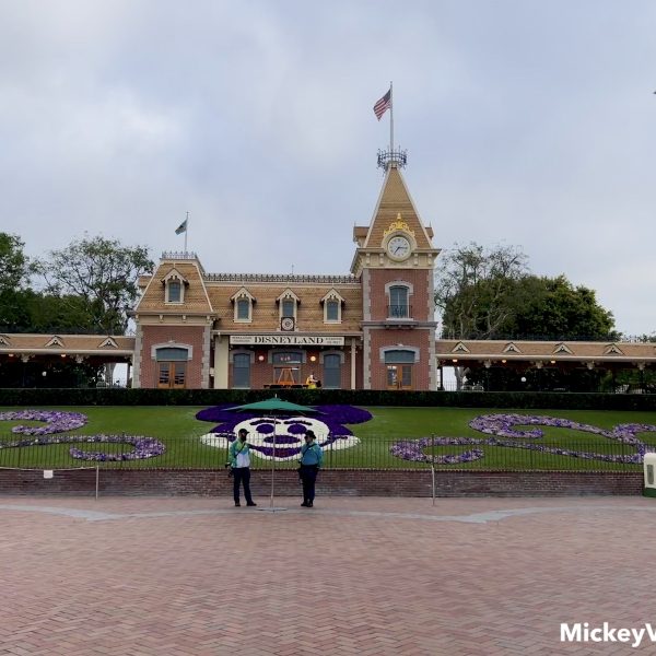 disneyland train station at the entrance