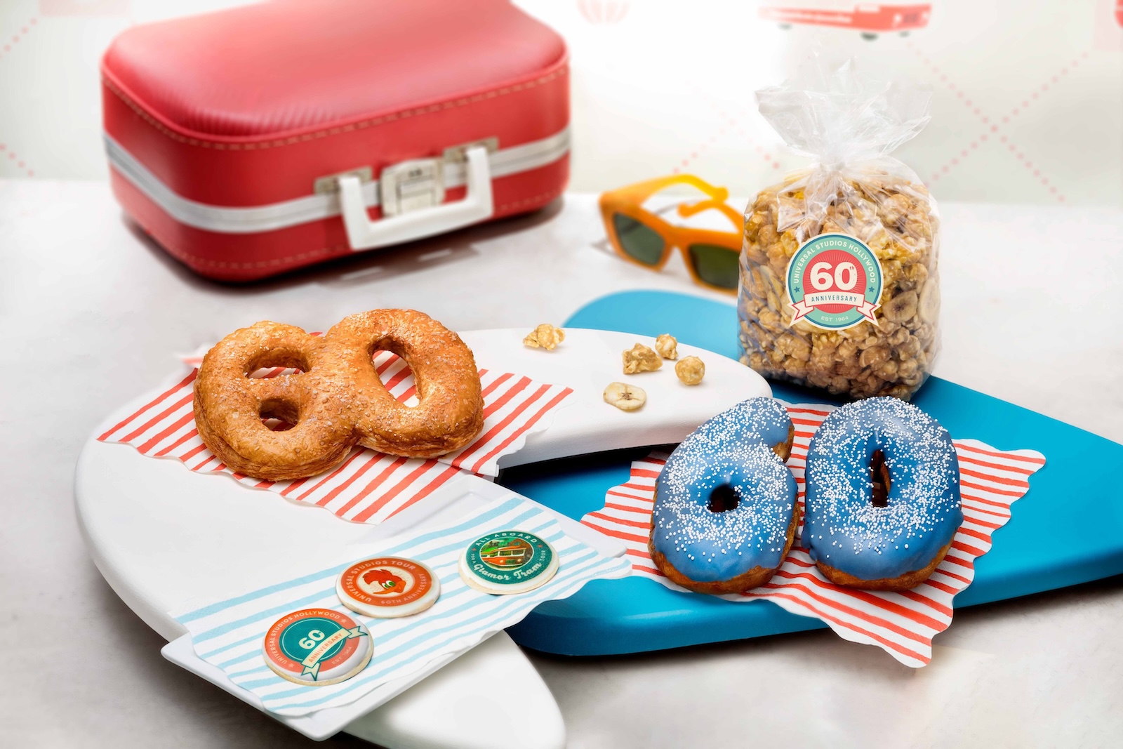Assortment of pretzels and donuts 
