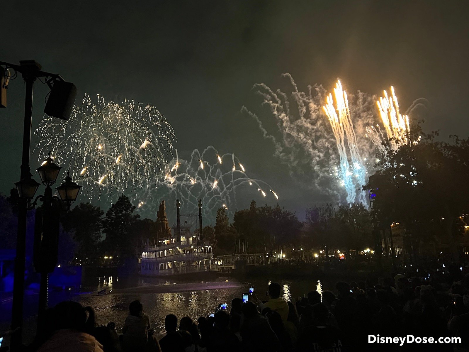 Disneyland fireworks over Rivers of America
