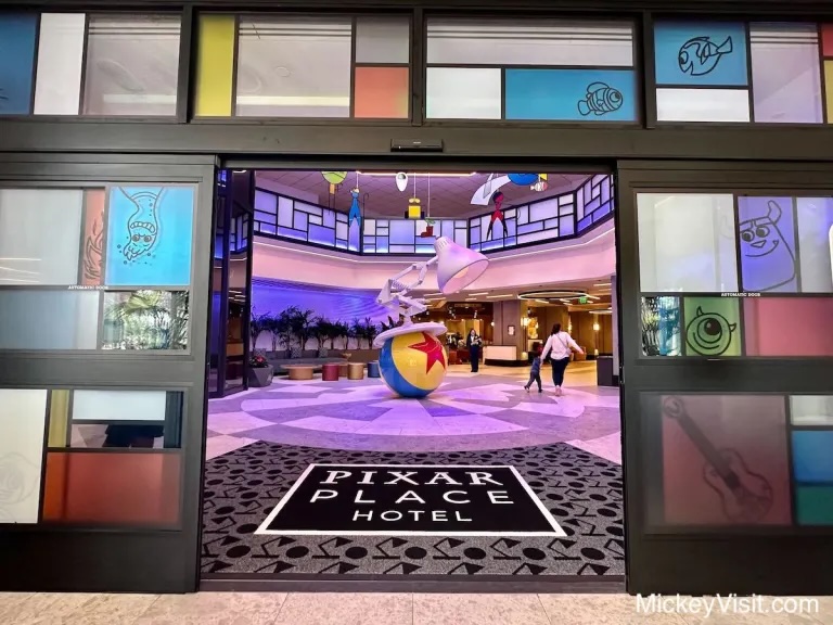 Pixar Place front of hotel entrance