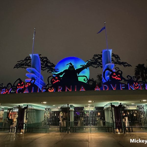 Disney California Adventure entrance at Halloween