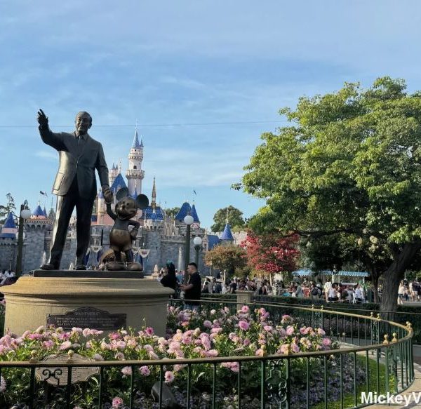 sleeping beauty castle with partners statue