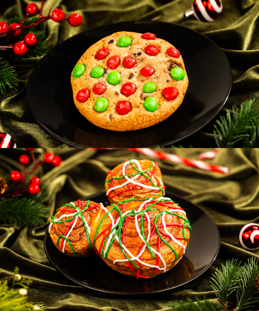 Chocolate Chip Cookie with M&M’S and Mickey Cinnamon Roll