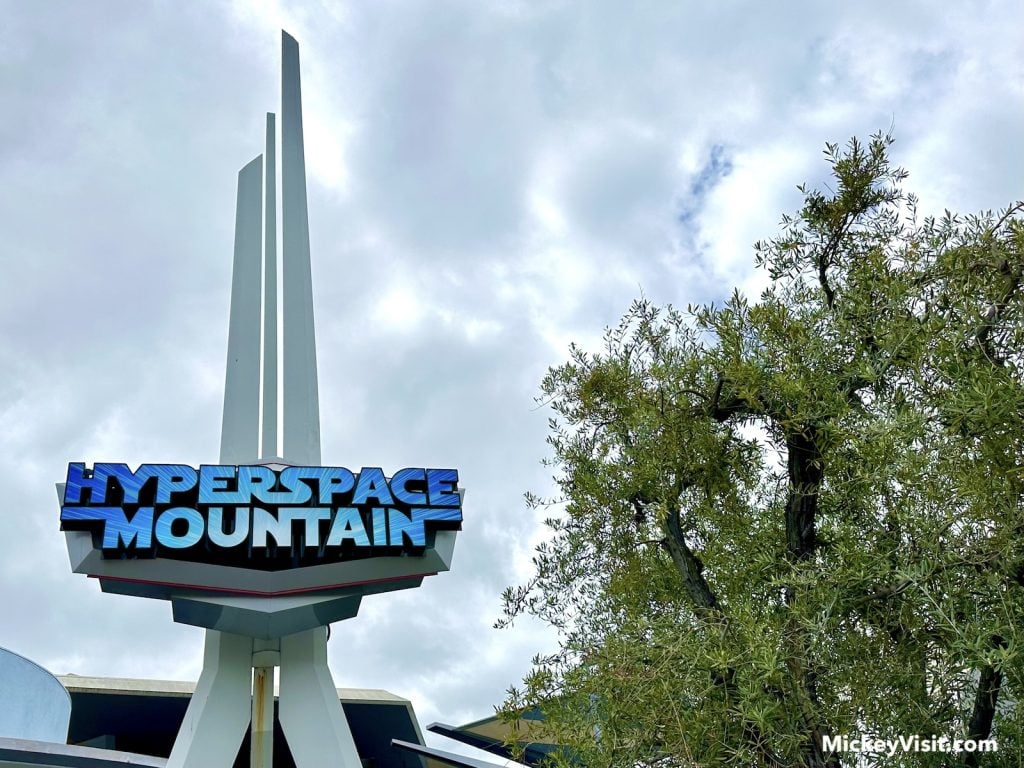 Hyperspace Mountain Disneyland sign
