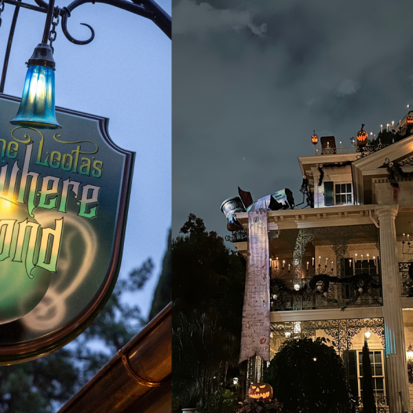 Haunted Mansion Holiday exterior and new shop sign