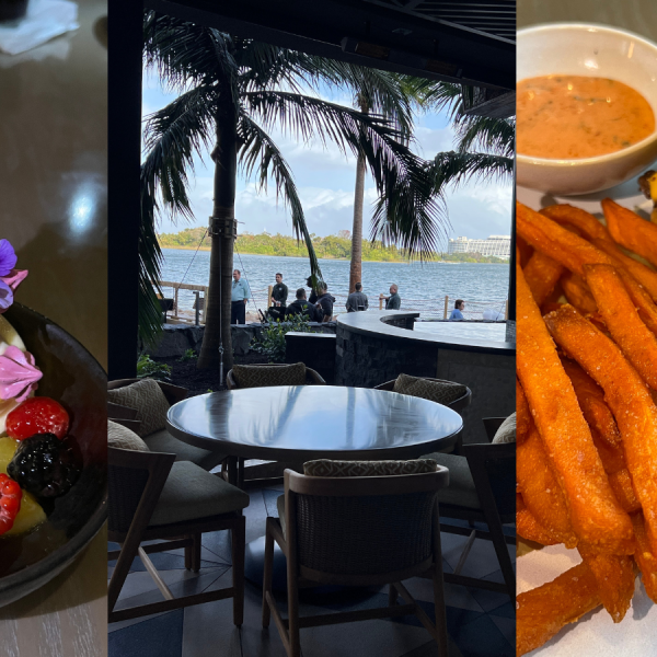 foods and view at Wailuau Bar & Grill