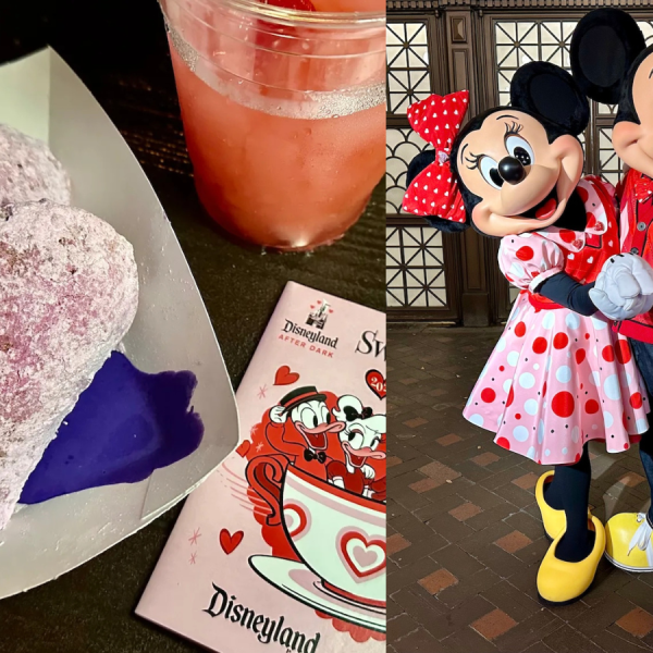 Disneyland Sweethearts' Nite foods and Mickey and Minnie