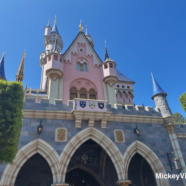 view of Sleeping Beauty Castle from Fantasyland
