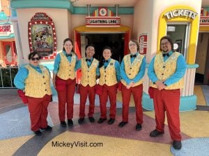 cast members at disneyland in costume