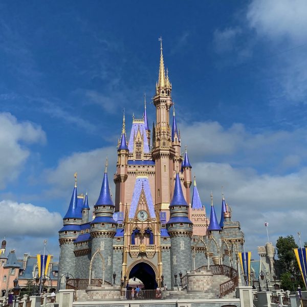 Cinderella Castle at Magic Kingdom blue skies